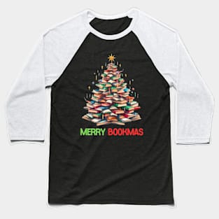 Merry Bookmas Tree Baseball T-Shirt